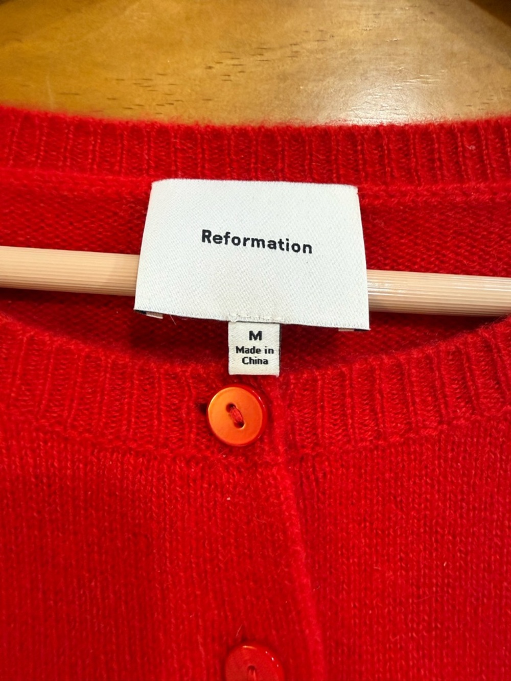 ❤️ Reformation Red Cashmere Cropped Cardigan - Picture 7 of 16
